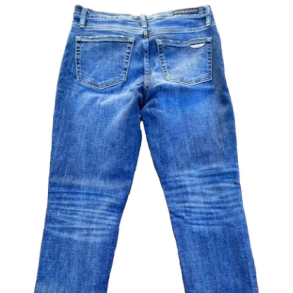 Rock & Republic EUC Skinny Jean Women's Blue Distressed  Embroidered Size 6 - Picture 15 of 16